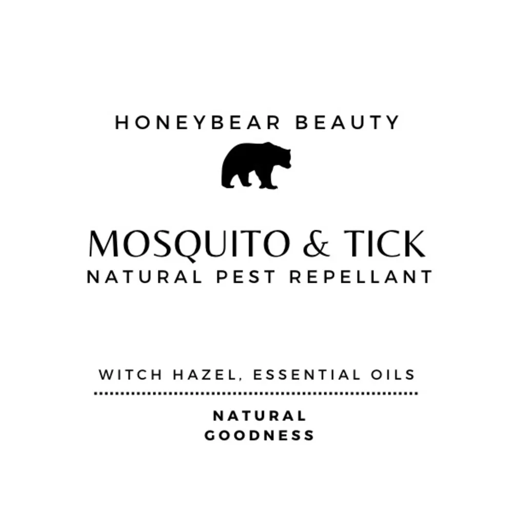 2oz Mosquito & Tick Natural Pest Repellant Bug Spray HoneyBear Beauty